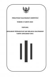 PERATURAN KALURAHAN GIRIWUNGU NOMOR 8 TAHUN 2020 TENTANG APBKAL TAHUN ANGGARAN 2021